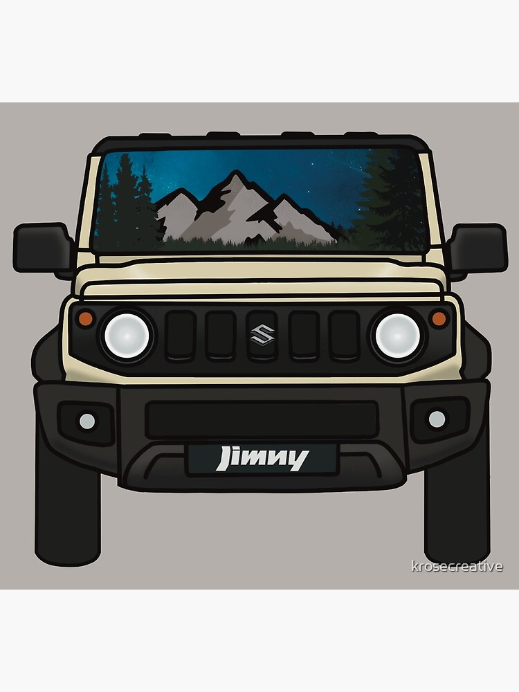 "Suzuki Jimny (Chiffon Ivory) Mountain Night Sky" Poster for Sale by