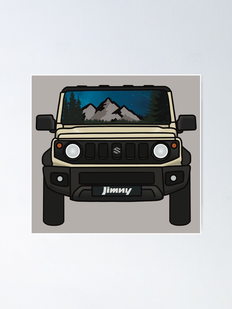 "Suzuki Jimny (Chiffon Ivory) Mountain Night Sky" Poster for Sale by