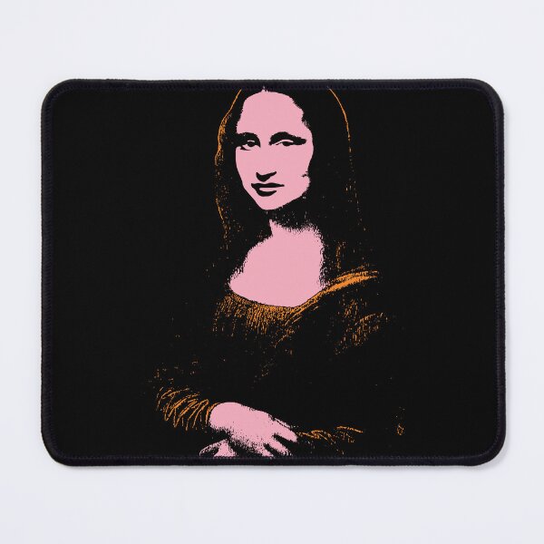 Item preview, The Mona Lisa 80s colors Minimal Mona Lisa street art on default black background  designed and sold by pelagio.