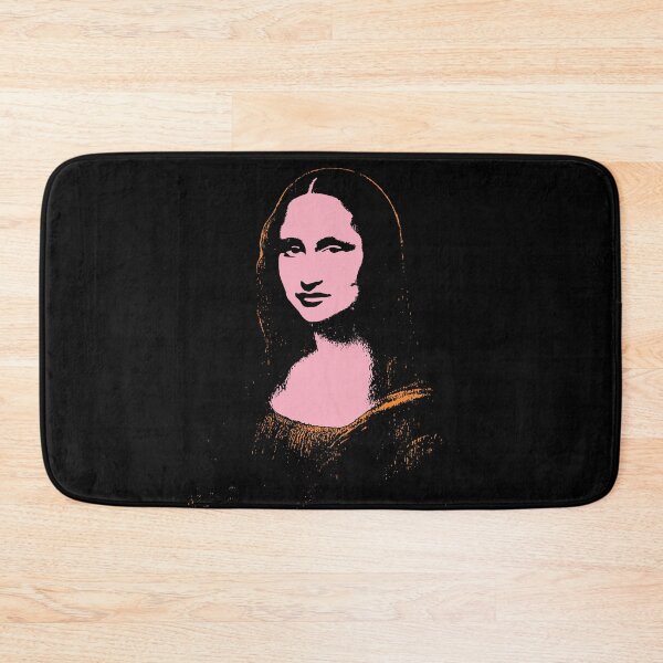 Item preview, The Mona Lisa 80s colors Minimal Mona Lisa street art on default black background  designed and sold by pelagio.