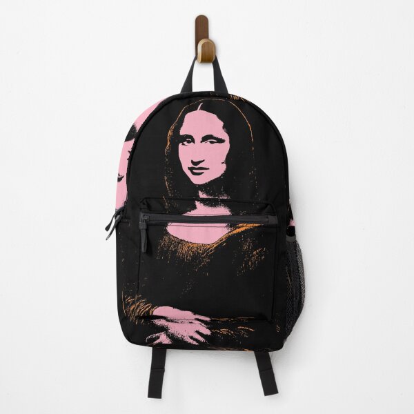 Item preview, The Mona Lisa 80s colors Minimal Mona Lisa street art on default black background  designed and sold by pelagio.