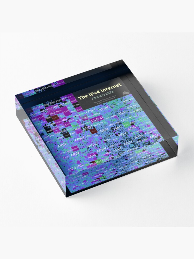Thumbnail 3 of 5, Acrylic Block, The IPv4 Internet - January 2023 designed and sold by vadco.