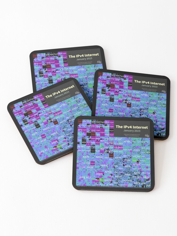 Thumbnail 1 of 5, Coasters (Set of 4), The IPv4 Internet - January 2023 designed and sold by vadco.