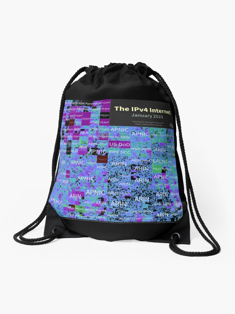 Thumbnail 1 of 3, Drawstring Bag, The IPv4 Internet - January 2023 designed and sold by vadco.