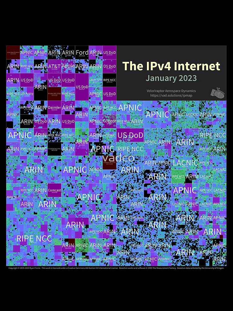 Thumbnail 3 of 3, Drawstring Bag, The IPv4 Internet - January 2023 designed and sold by vadco.