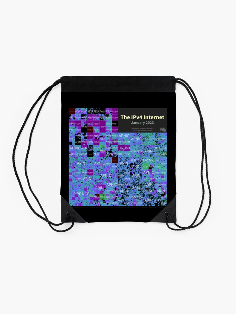 Thumbnail 2 of 3, Drawstring Bag, The IPv4 Internet - January 2023 designed and sold by vadco.