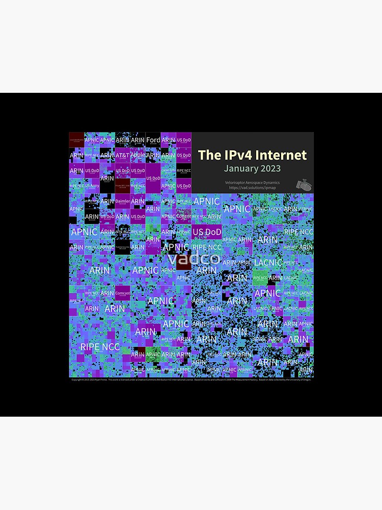 Imagen 5 de 5, Alfombrilla de ratón con la obra Internet IPv4 - Enero 2023, diseñada y vendida por vadco.