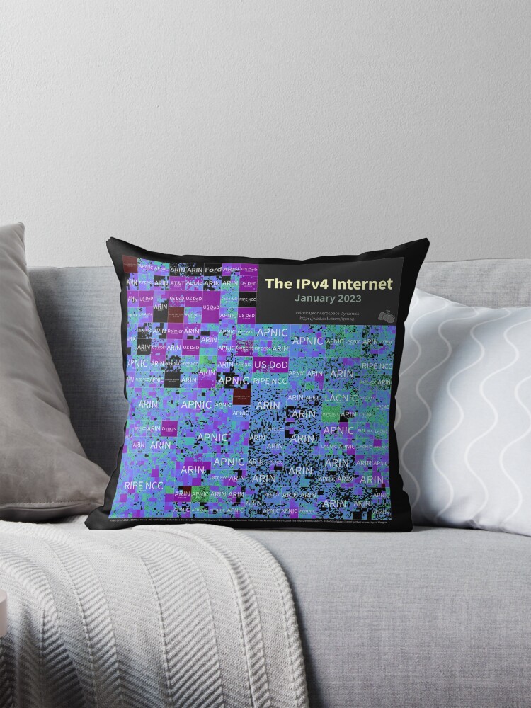 Thumbnail 1 of 4, Pillow, The IPv4 Internet - January 2023 designed and sold by vadco.