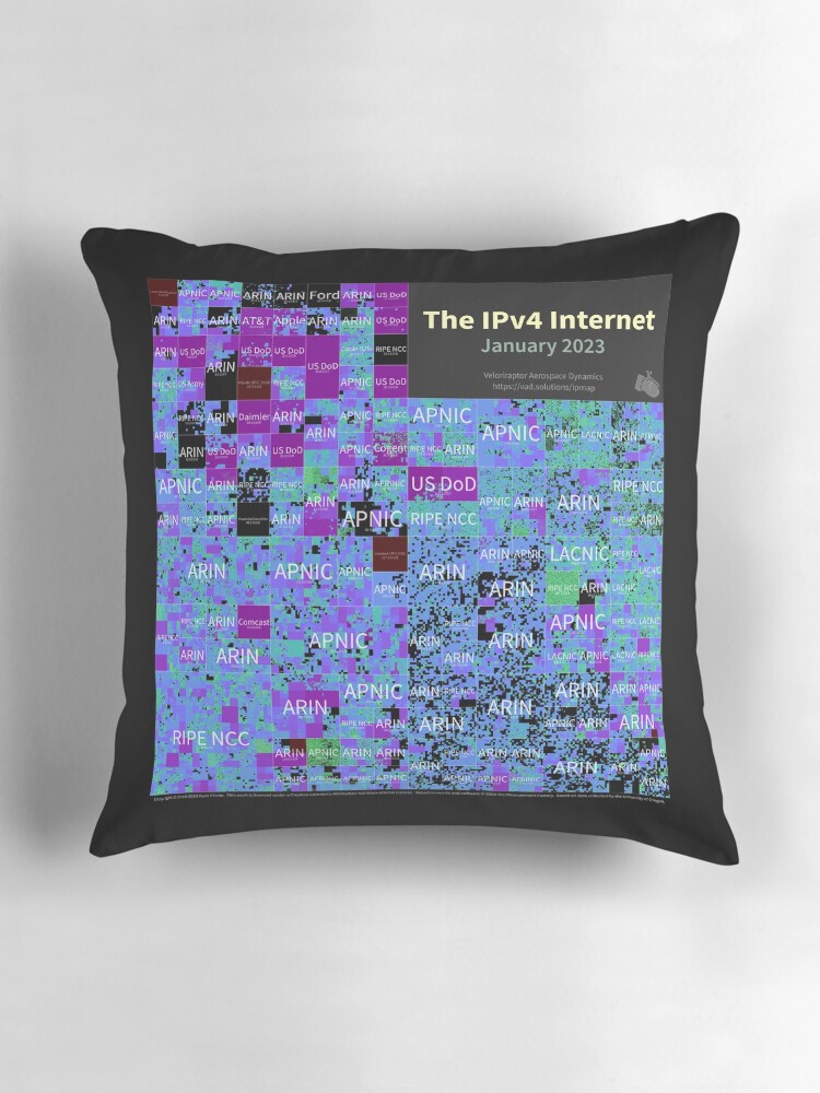 Thumbnail 3 of 4, Pillow, The IPv4 Internet - January 2023 designed and sold by vadco.