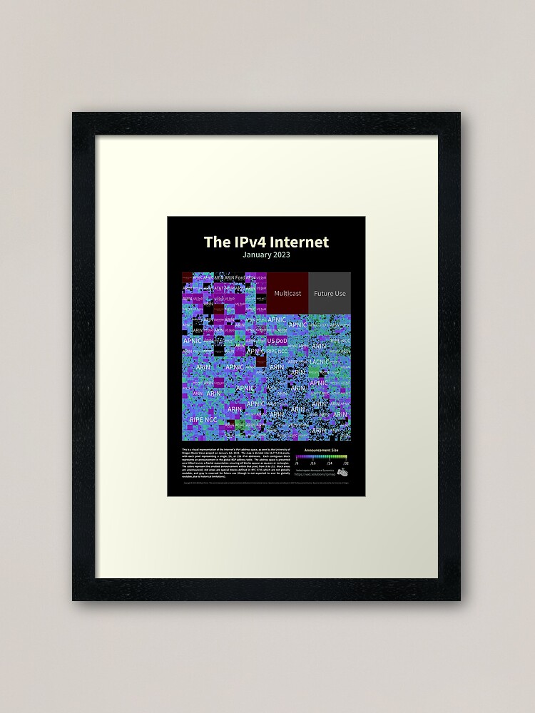 Thumbnail 1 of 7, Framed Art Print, The IPv4 Internet - January 2023 designed and sold by vadco.