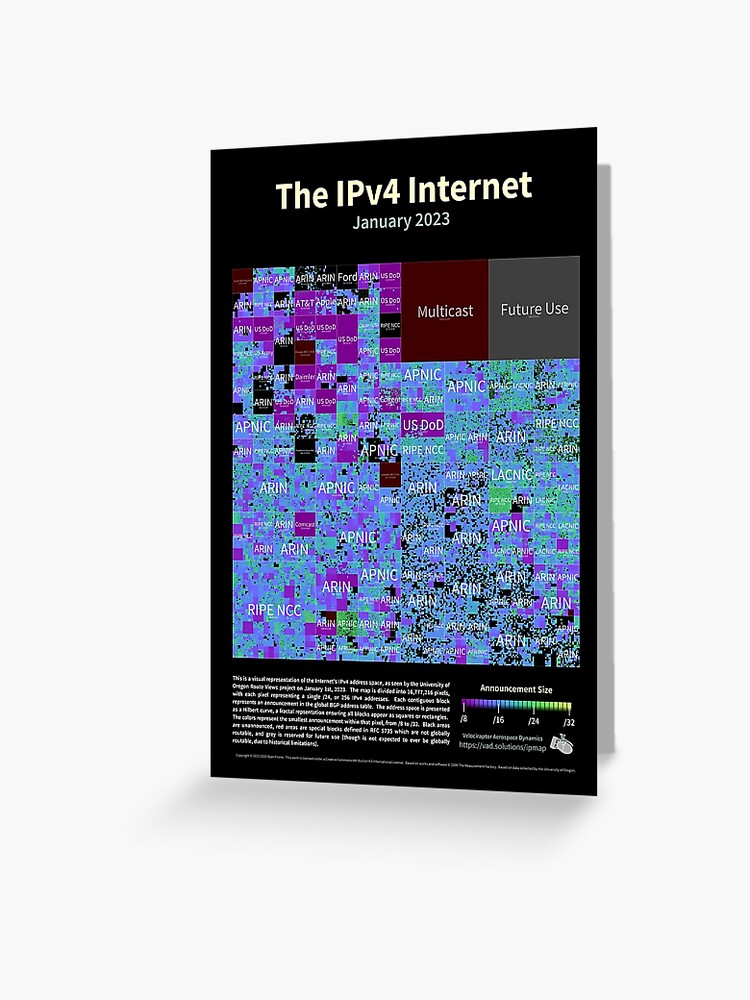 Thumbnail 1 of 2, Greeting Card, The IPv4 Internet - January 2023 designed and sold by vadco.
