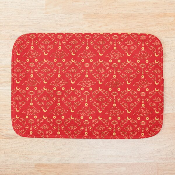 Item preview, Lunar New Year Rabbit with Moon Cloud and Lantern Pattern - Red designed and sold by Luv Maila.