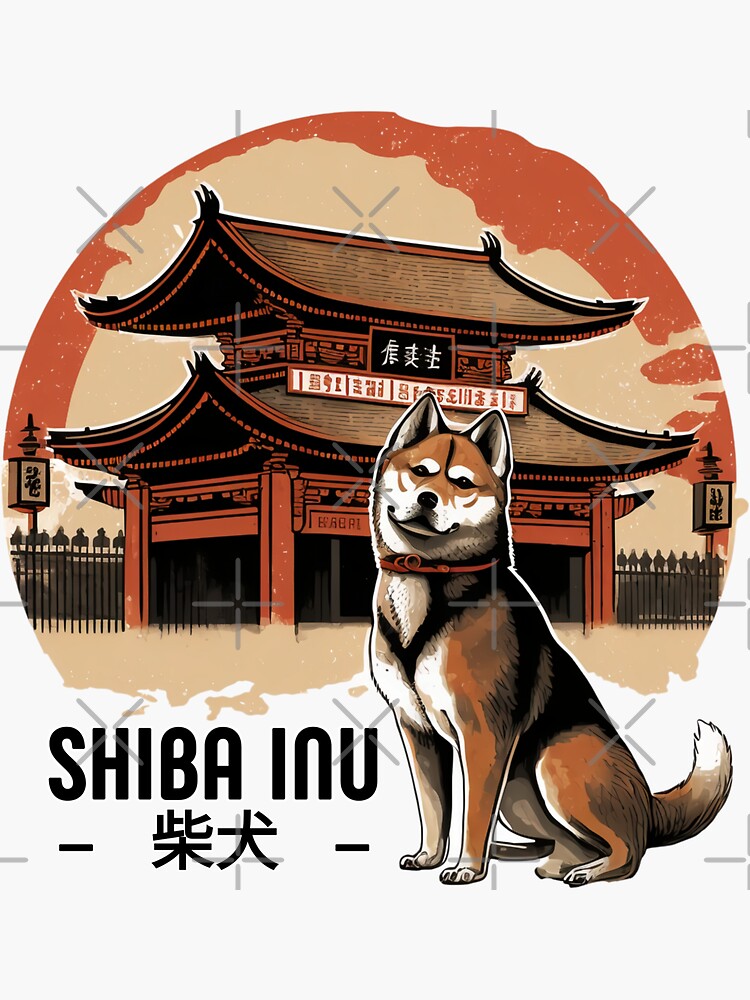 "Shiba inu japanese chinese dog" Sticker for Sale by ARTificialTees Redbubble