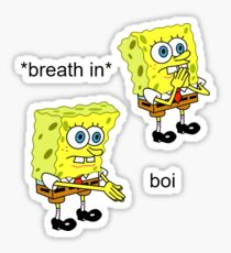 Spongebob Boi Meme Sticker, Sticker