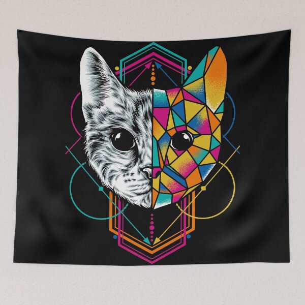 Item preview, Geometric Cat designed and sold by eggzoo.
