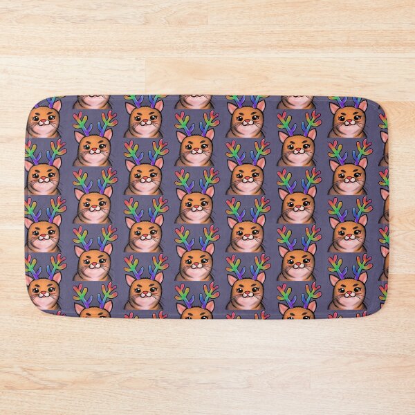 Item preview, Gato con cuernos de reno arcoiris designed and sold by Oohshinythings.