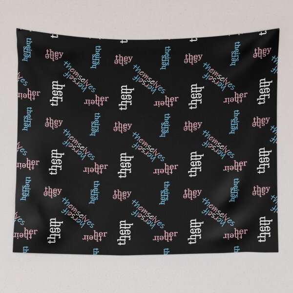 Item preview, She/They Trans Pride Flag Pronouns designed and sold by Pyrolitheus.