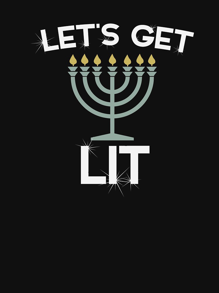 let's get lit menorah shirt