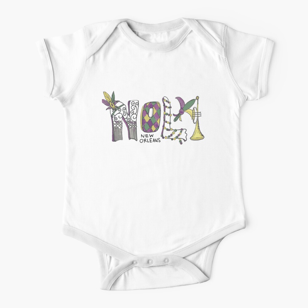 NOLA New Orleans Mardi Gras Baby One-Piece