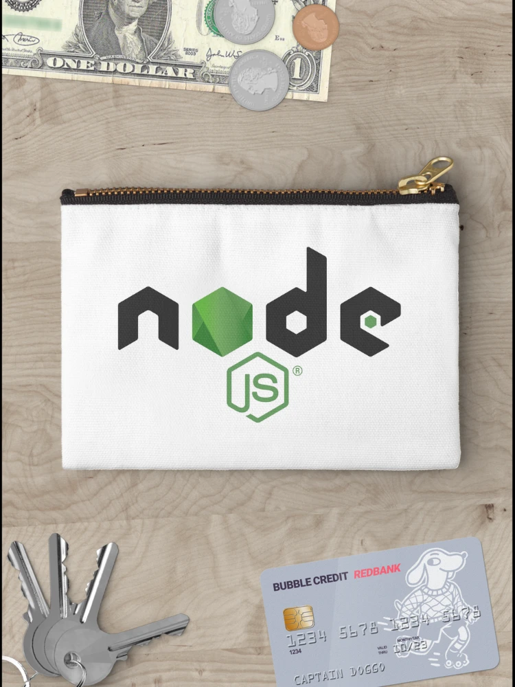 Thumbnail 3 of 4, Zipper Pouch, nodejs programming sticker designed and sold by developerfriday.