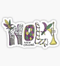 NOLA new orleans mardi gras Sticker