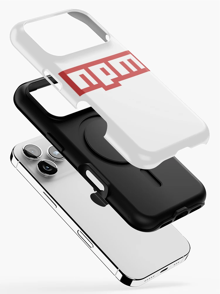 Thumbnail 2 of 4, iPhone Case, npm node programming sticker designed and sold by developerfriday.
