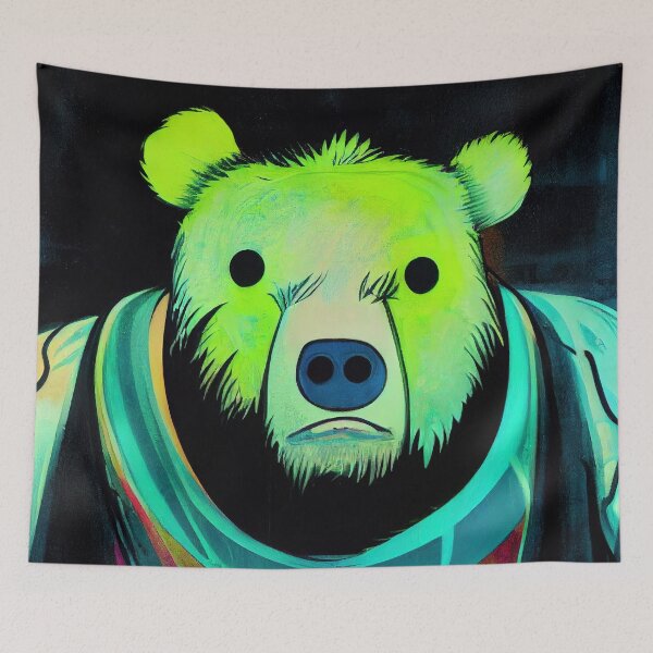 Item preview, Bear in neon green designed and sold by bearden-designs.