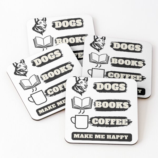 Item preview, Dogs Books And Coffee Make Me Happy designed and sold by ShopTwentyFour.