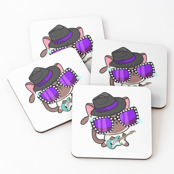 Item preview, Rock and Roll White Cat playing electric guitair designed and sold by Pet Station.