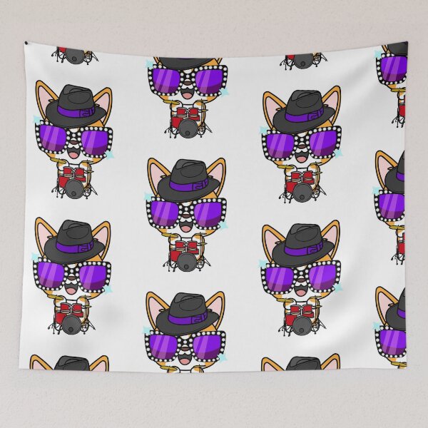 Item preview, Rock and roll Corgi playing drums designed and sold by Pet Station.