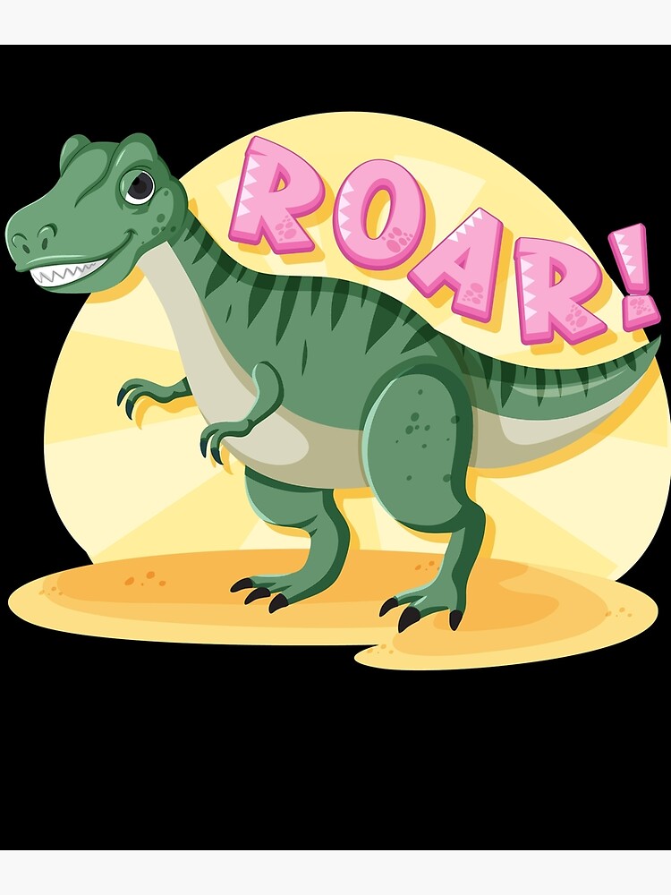 ARTE DIGITAL PARA POSTER/QUADRO - DINOSSAUROS CUTE / ROAR