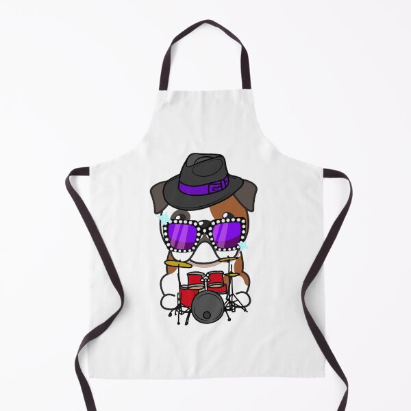 Item preview, Rock and roll English Bulldog playing drums designed and sold by Pet Station.