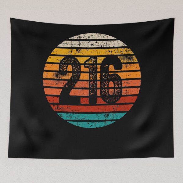 Item preview, Distressed Vintage Sunset 216 Area Code designed and sold by Gold Wings Tees.