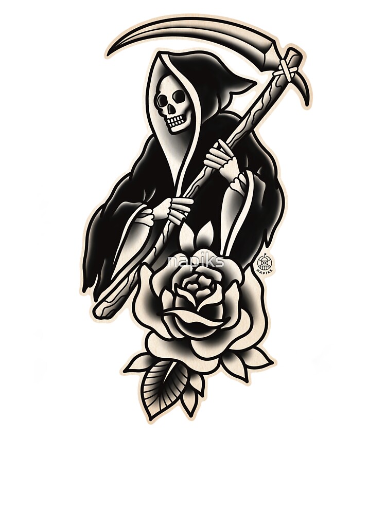 Vector Grim Reaper Tattoo design Stock Vector | Adobe Stock