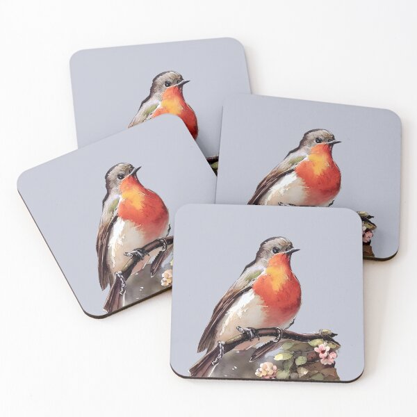 Item preview, Watercolor robin bird portrait, robin portrait, bird portrait, watercolor portrait, robin red breast designed and sold by Artsareus.