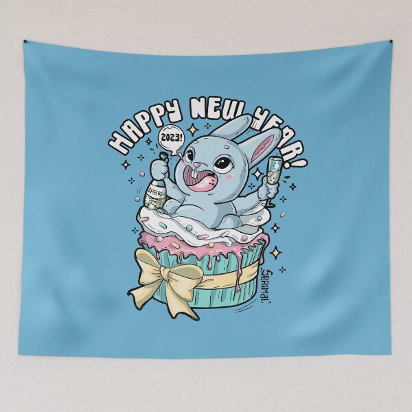 Item preview, Happy New Year 2023 bunny designed and sold by SPIRIMAL.