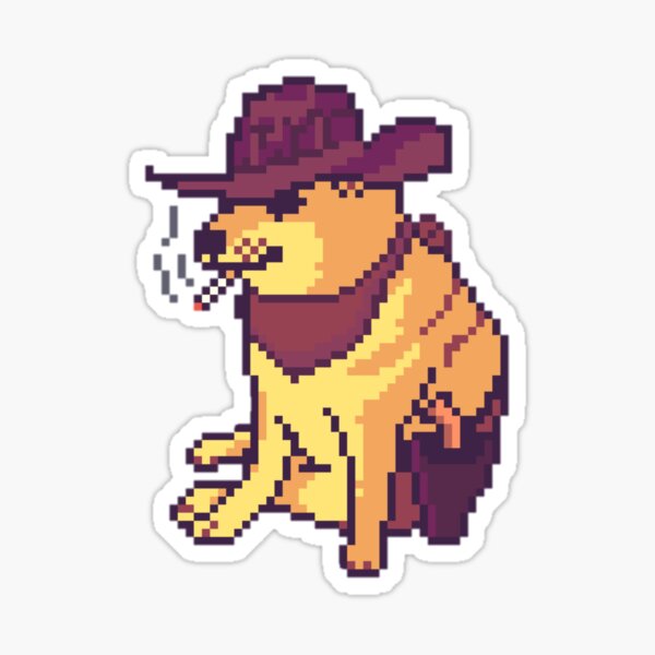 Pixel Art Cheems Bonk Meme Sticker by Biwar Layna - Pixels