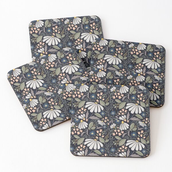 Item preview, Best Seller -Navy Blue flowers design printed designed and sold by Minhal's Artful  Impressions.