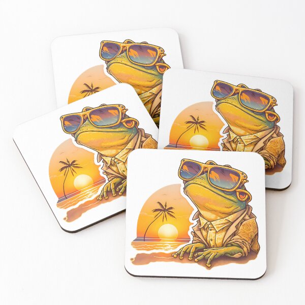 Item preview, Sunset Frog | Vintage Frog | Summer Frog | Beach Frog  designed and sold by CosmicLoots.