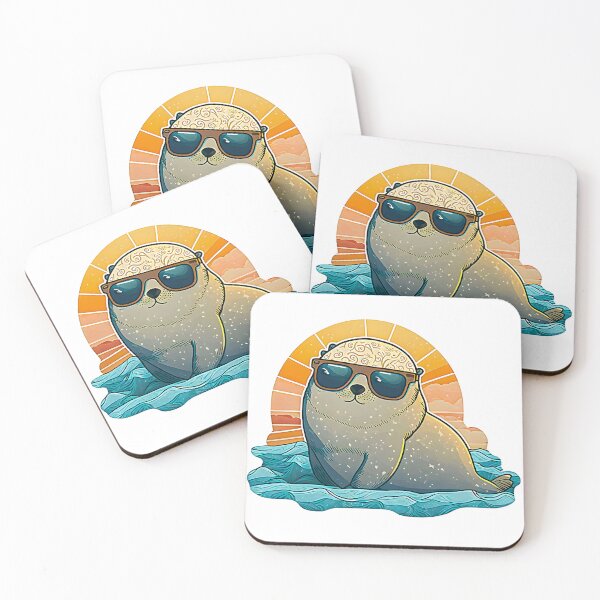 Item preview, Sunset Seal | Vintage Seal | Summer Seal | Beach Seal  designed and sold by CosmicLoots.