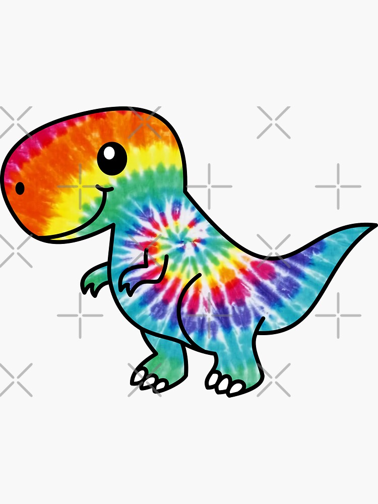 "Tie Dye Dinosaur Tyrannosaurus" Sticker for Sale by SocialAtrophy