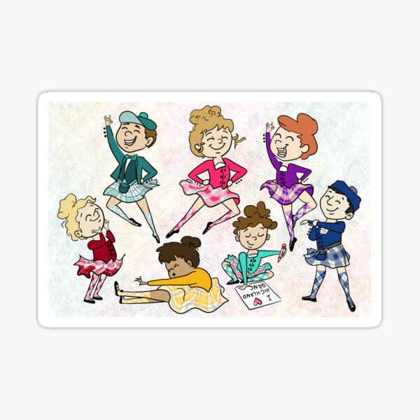 Highland Dancers having fun Sticker