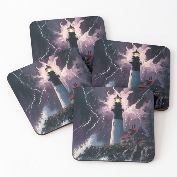 Item preview, Lighthouse during a stormy night. designed and sold by Kai Saarto.