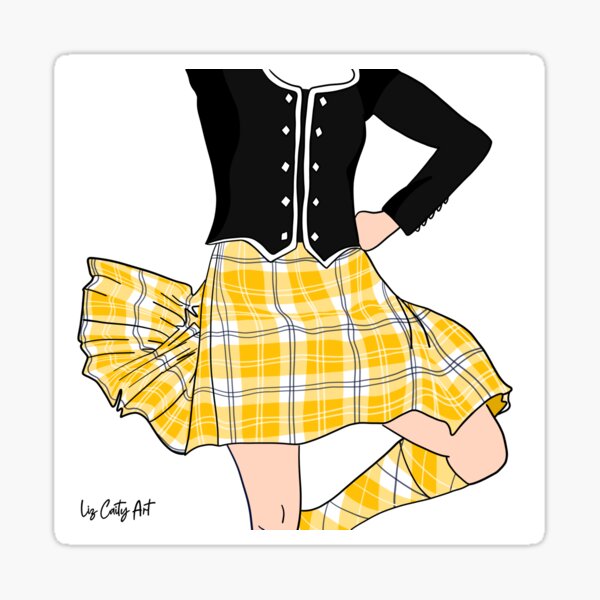 Item preview, Highland Dancer Yellow Tartan designed and sold by LizCaityArt.