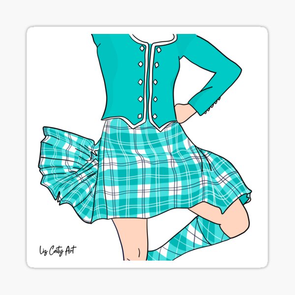 Item preview, Highland Dancer Turquoise Tartan designed and sold by LizCaityArt.