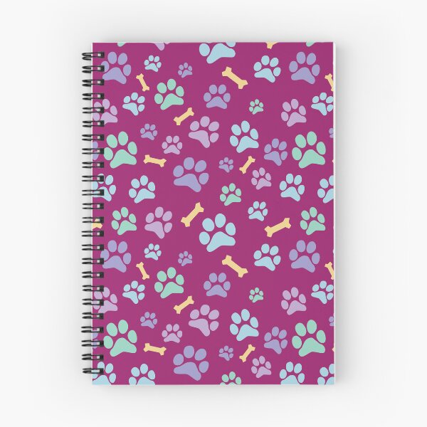 Item preview, Dog Paw Prints and Bones Pastel on Dark Pink Pattern designed and sold by SubtleSplit.