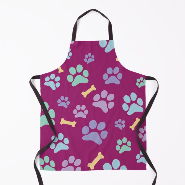 Item preview, Dog Paw Prints and Bones Pastel on Dark Pink Pattern designed and sold by SubtleSplit.