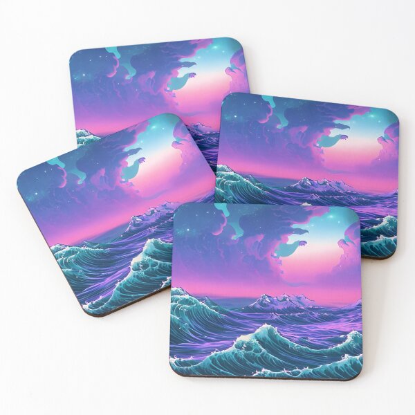 Item preview, Realistic Aesthetic Great Wave Off Kanagawa Retro Sunset designed and sold by Greyo101.