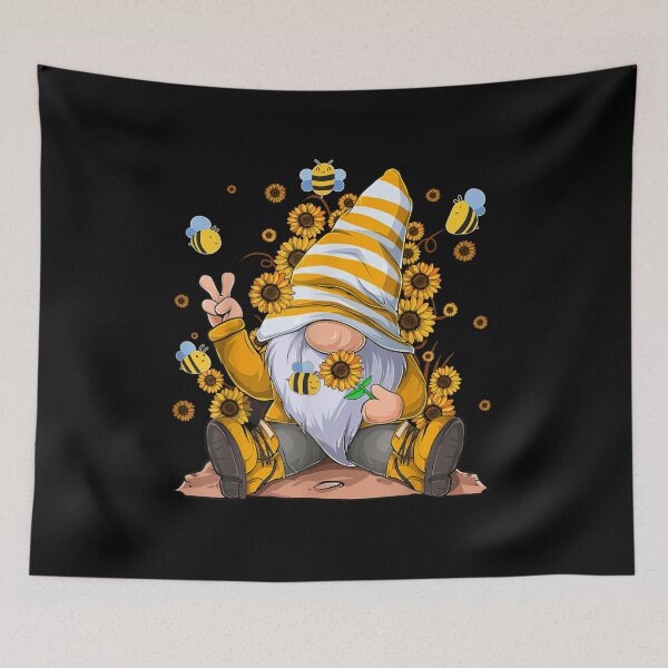 Item preview, Sunflower Gnome With Bee Funny Hippie Gnome For Flower Girls  designed and sold by Diferenty Shop  ⭐⭐⭐⭐⭐.
