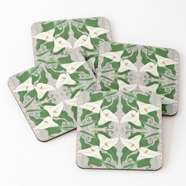 Item preview, Arum lilies - grey designed and sold by AprilAppleArt.